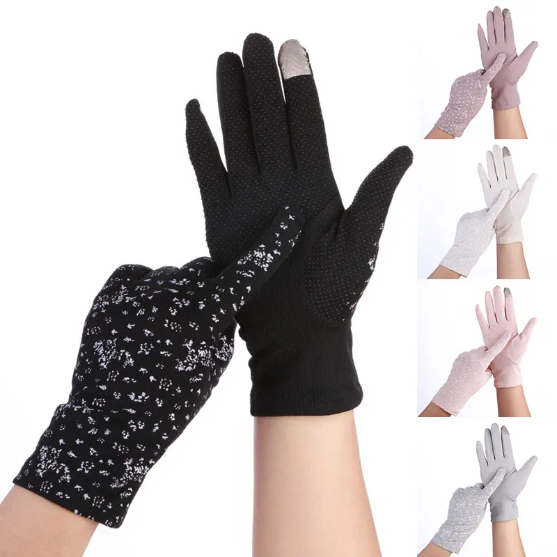 

Driving Gloves Anti UV Cotton Touch Screen Sunscreen Stretch Gloves Women Gloves Outdoor Breathable Non-slip Mittens Sunscreen