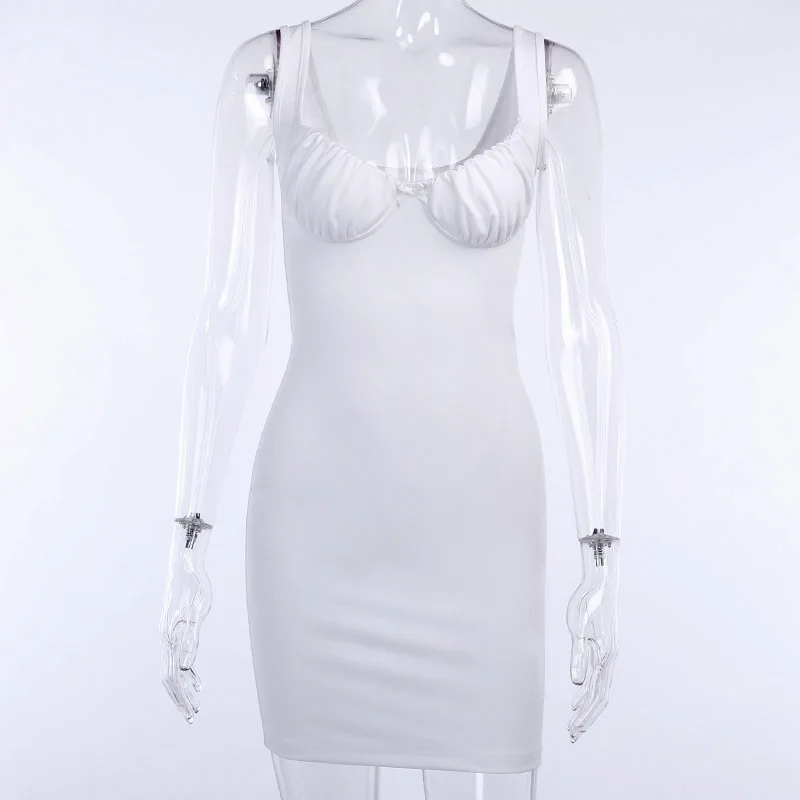 

Dresses Sexy Mini Skinny Bralette with Bow Low Cut Sleeveless Backless Dress Slim Party Club Sling Fashion Vestidos Summer