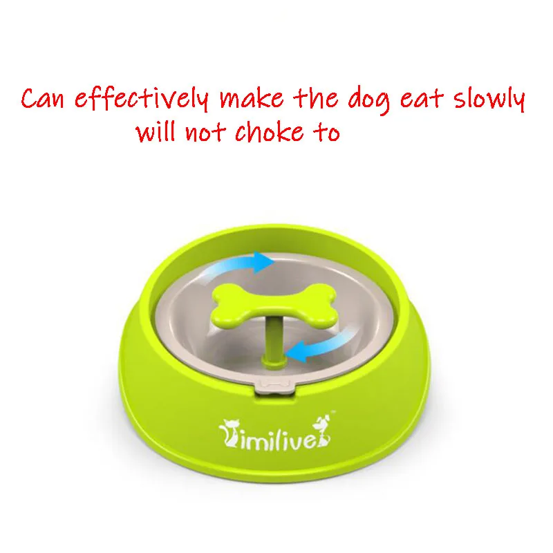 Миска для собак в форме кости питьевая вода щенков миски медленного кормления