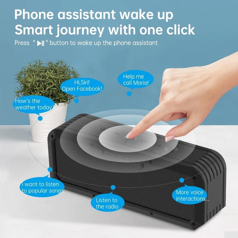 

Portable Bluetooth Wireless Speaker 40W Super Bass with 6600 MAh IPX7 Water-Resistant TWS Speakers