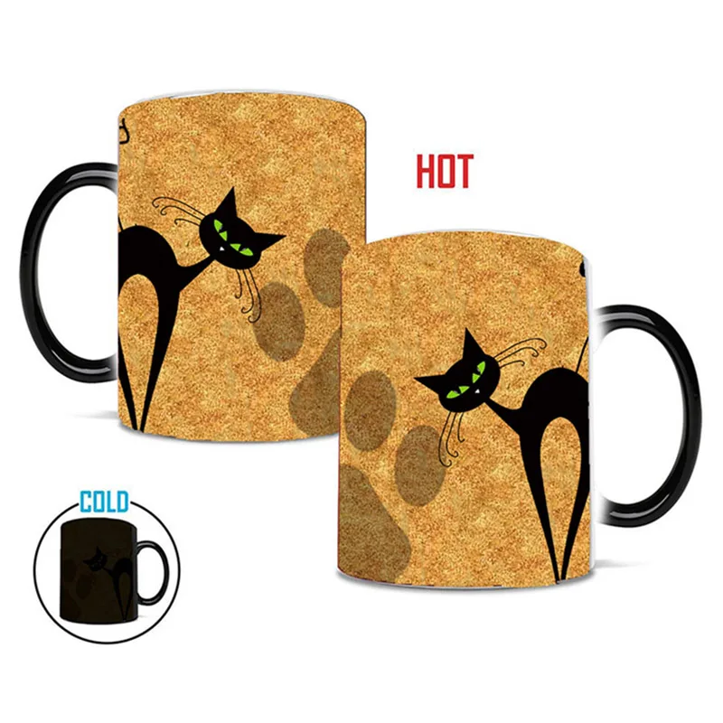 Новая кружка Crazy Cat Mom 350 мл милый кот магический керамический кофе кружки Новинка Термочувствительная меняющий Цвет единорог кошка чайная чашка-кружка