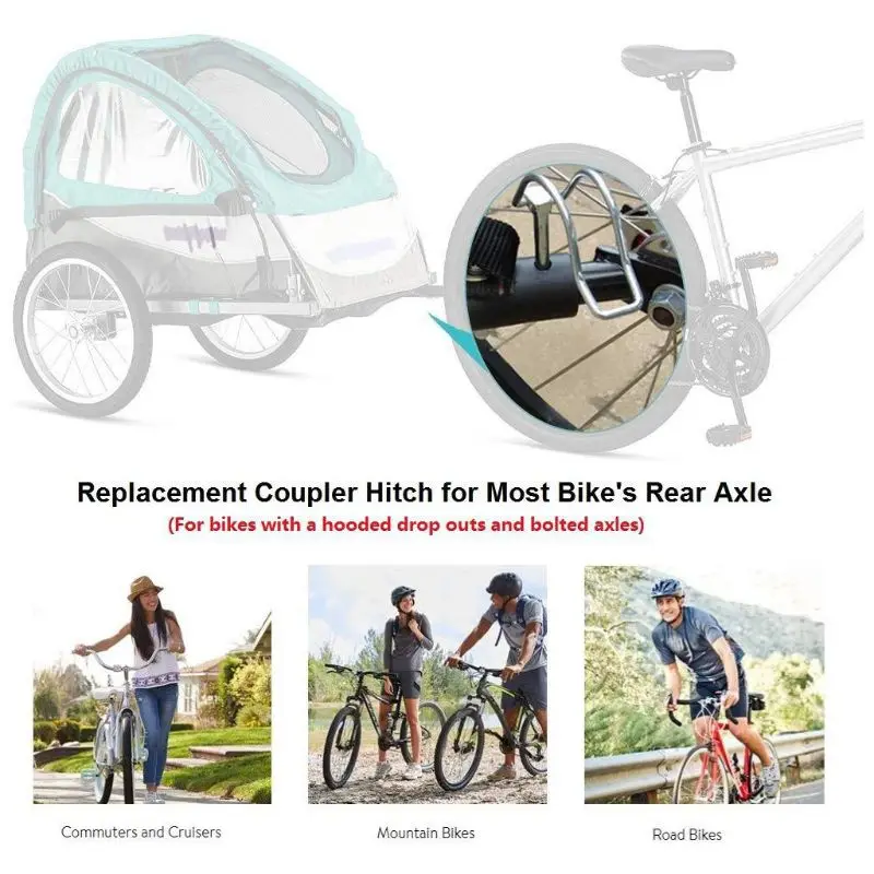 

Bike Trailer Hitch Coupler ATV/UTV Mount with Hitch Winch Strap Loop Bicycle