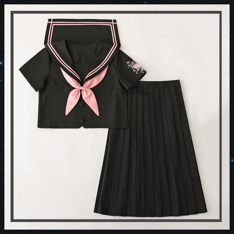 

Student JK Uniforms Japanese School Uniform Pink Sets Sailor Suit Cosplay Costumes Anime Suit Pleated Skirt Girl Female Sets XXL
