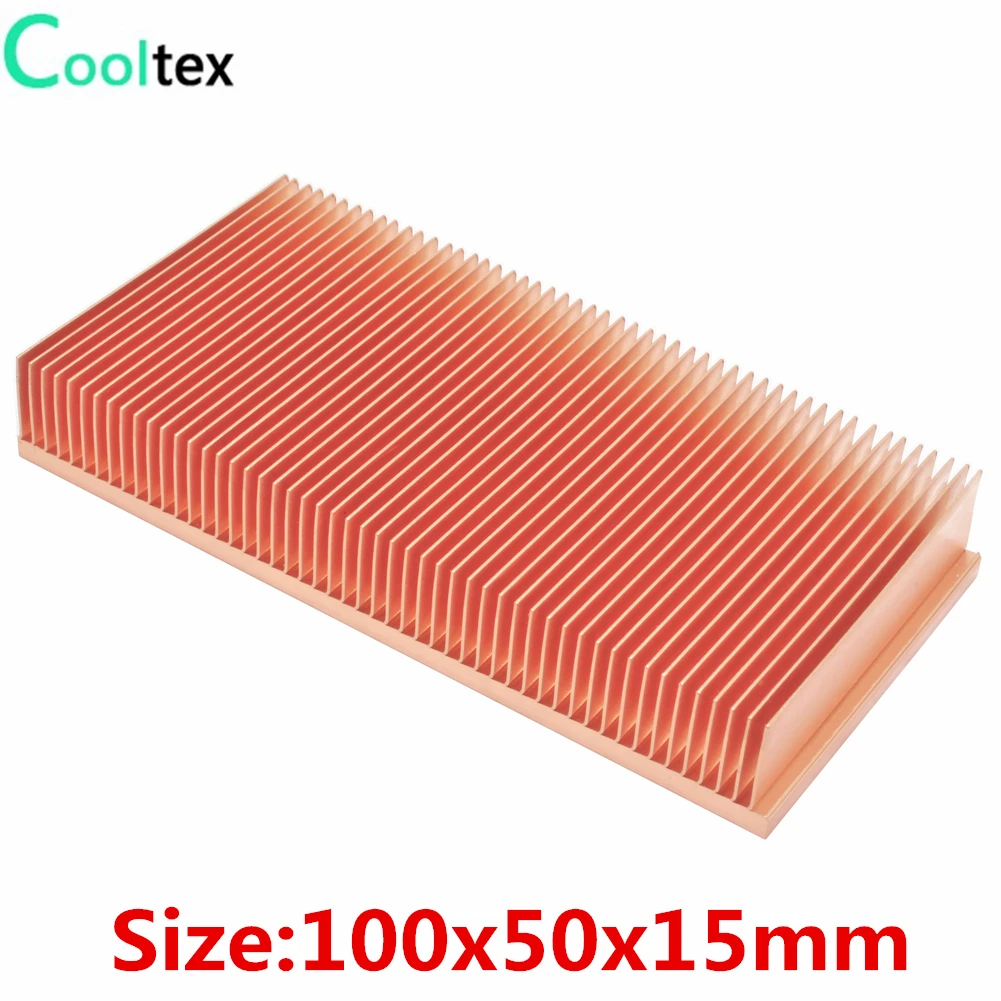 Dissipador de Calor de Cobre Puro Diy 100x50x15 mm Dissipador de Calor Radiador de Dissipação de Calor com Chip Eletrônico de Led Ventiladores e resfriadores