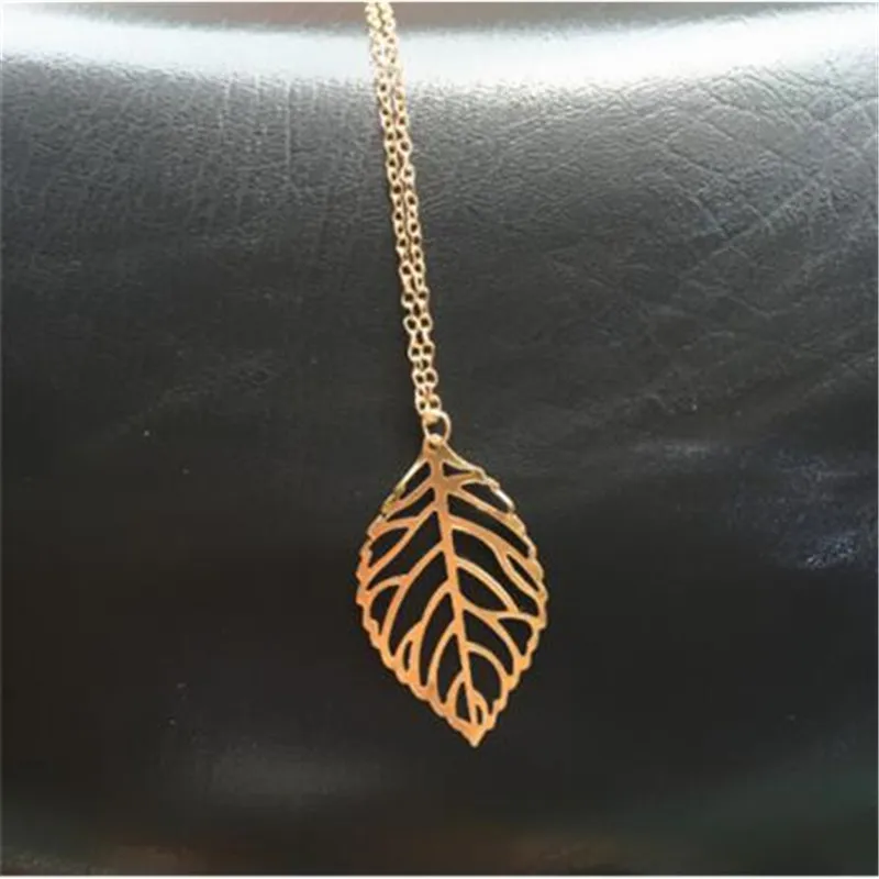 Ожерелье с листьями дерева цепочка золотого цвета подвеска ожерелья и кулоны