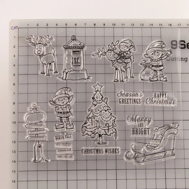 Силиконовый штамп прозрачный сделай сам прозрачные снежинки снеговик