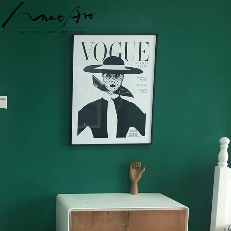 Обложка журнала vogue в стиле ретро черно-белый плакат украшение Современная