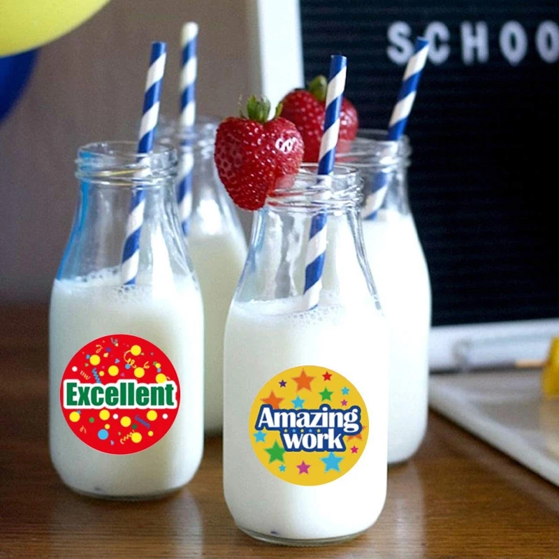 

500Pcs/Roll Cartoon Cute Reward Stickers for students Motivation Encouragement