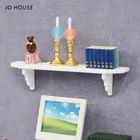 Мини-мебель JO HOUSE для кухни, спальни, полка с белыми полками 1:12, модель для кукольного домика, Миниатюрные аксессуары для кукольного домика