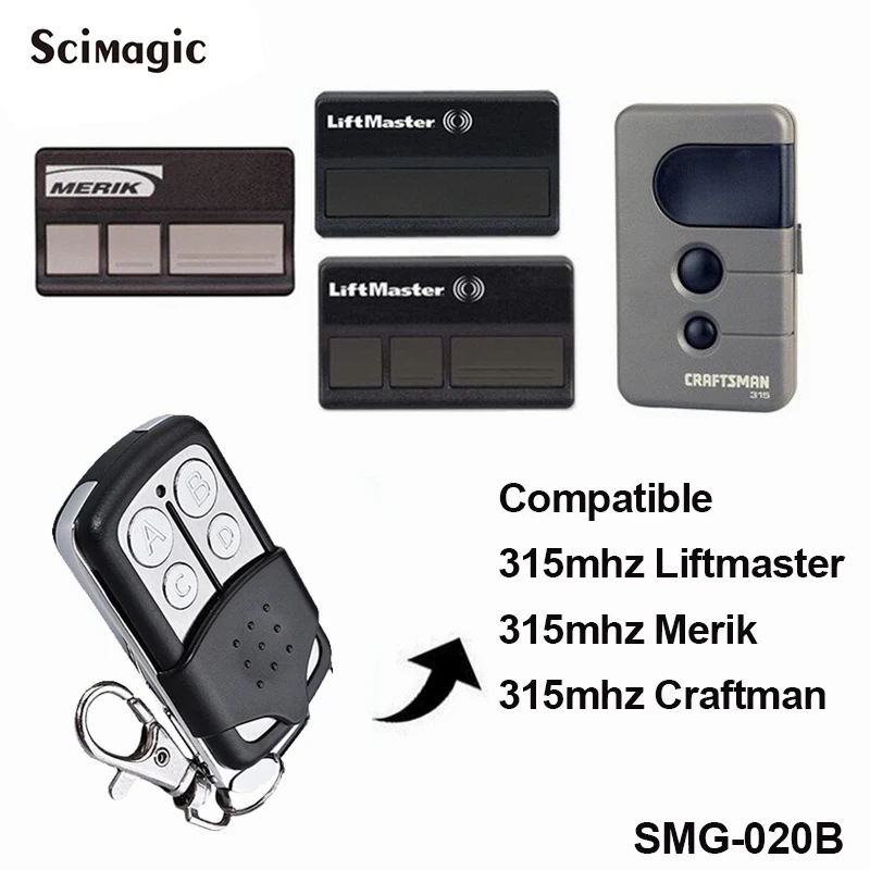 

Liftmaster Craftman Chamberlain 315mhz Merik Replacement Remote Control garage door opener handheld Transmitter gate command