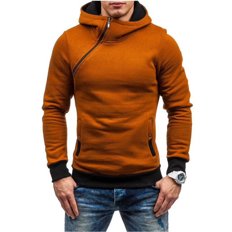 

MRMT 2021 Brand Autumn Men's Hoodies Sweatshirts New Slim and Thick Pullover for Male Diagonal Zipper Hoodie Sweatshirt
