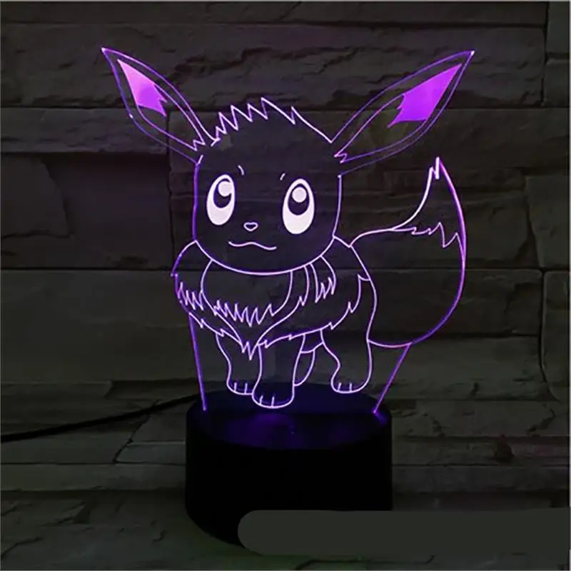 

Pokemon Dynamax Eevee 3D Led ANIME LAMP Nightlights Color Changing Pokemon Sword and Shield Lampara for Bedroom Decor