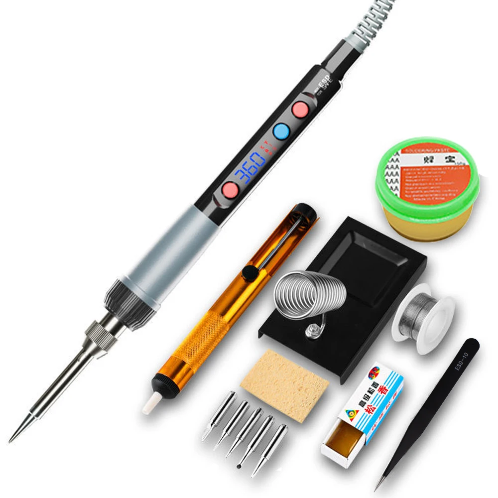 

60W Soldering Iron Tip Welding Tool Set 180-480 Degree Electric Soldering Iron With Temperature Regulator
