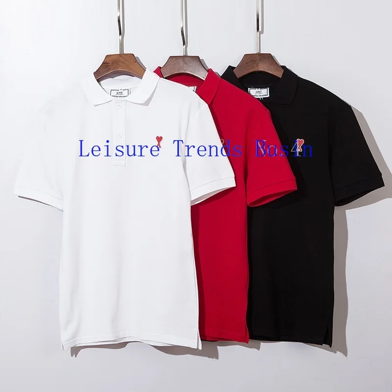 

2021 Nuovi Marchi Di Lusso Design Ami Paris Polo T-Shirt In Cotone Uomo Donna Streetwear Felpa T-Shirt Da Esterno