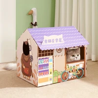cat carton house cat nest cat scratch board integrated vertical box large cute corrugated paper grinding claw supplies cat toy