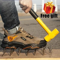 cs549 men steel toe outdoor safety work shoes lightweight breathable anti smashing anti piercing non slip protective footwear