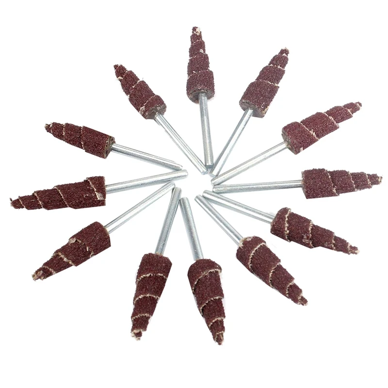 

100Pcs Cone Shape Abrasive Flap Sanding Wheel Grinding Head Rotary Tool for Grinding and Polishing on Surface Side Face3 x 10mm