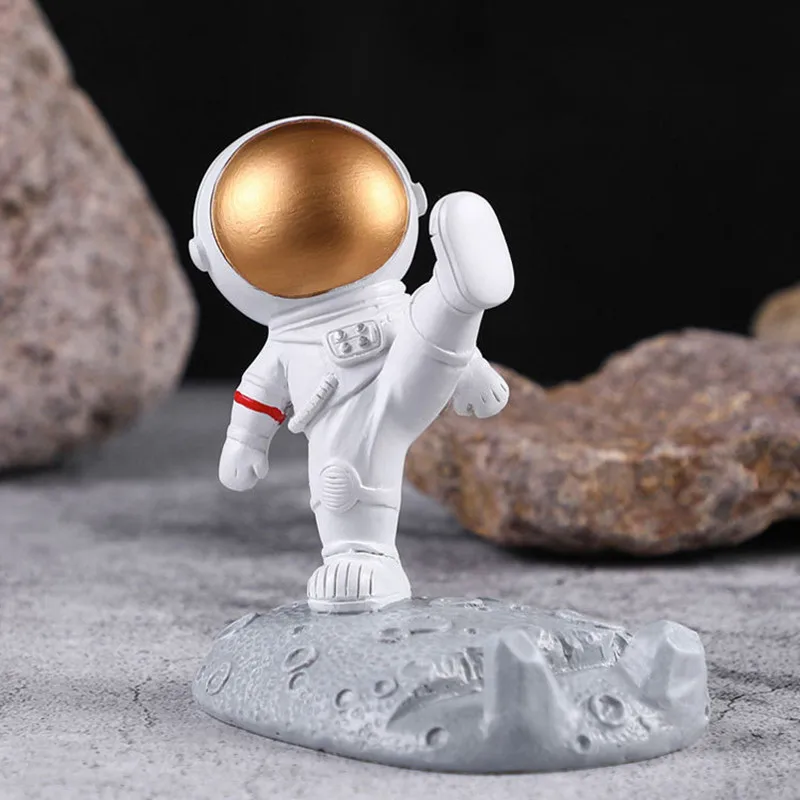 

Small Resin Astronaut Statue for Mobile Phone Holder Pen Holder Adorable Spaceman Figurine Holders for Home Office Desktop Decor