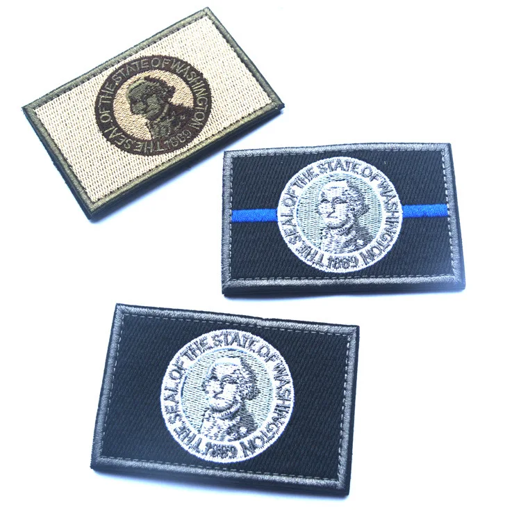 Нашивки с флагом штата Вашингтон нашивка США военный тактический флаг крючком