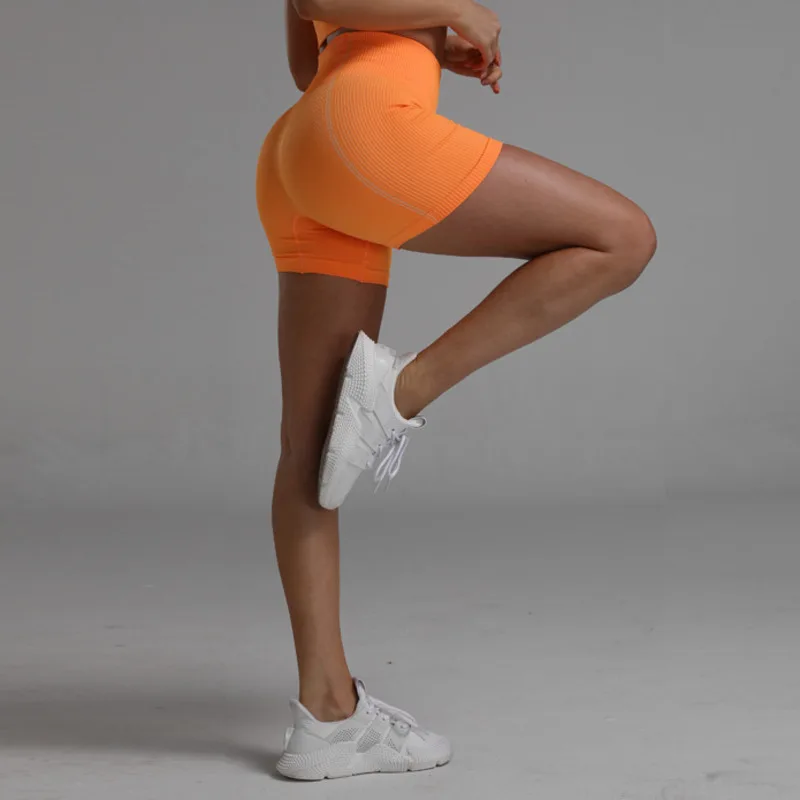 Леггинсы 2020 однотонные шорты для йоги тренировок эластичные бесшовные фитнеса и