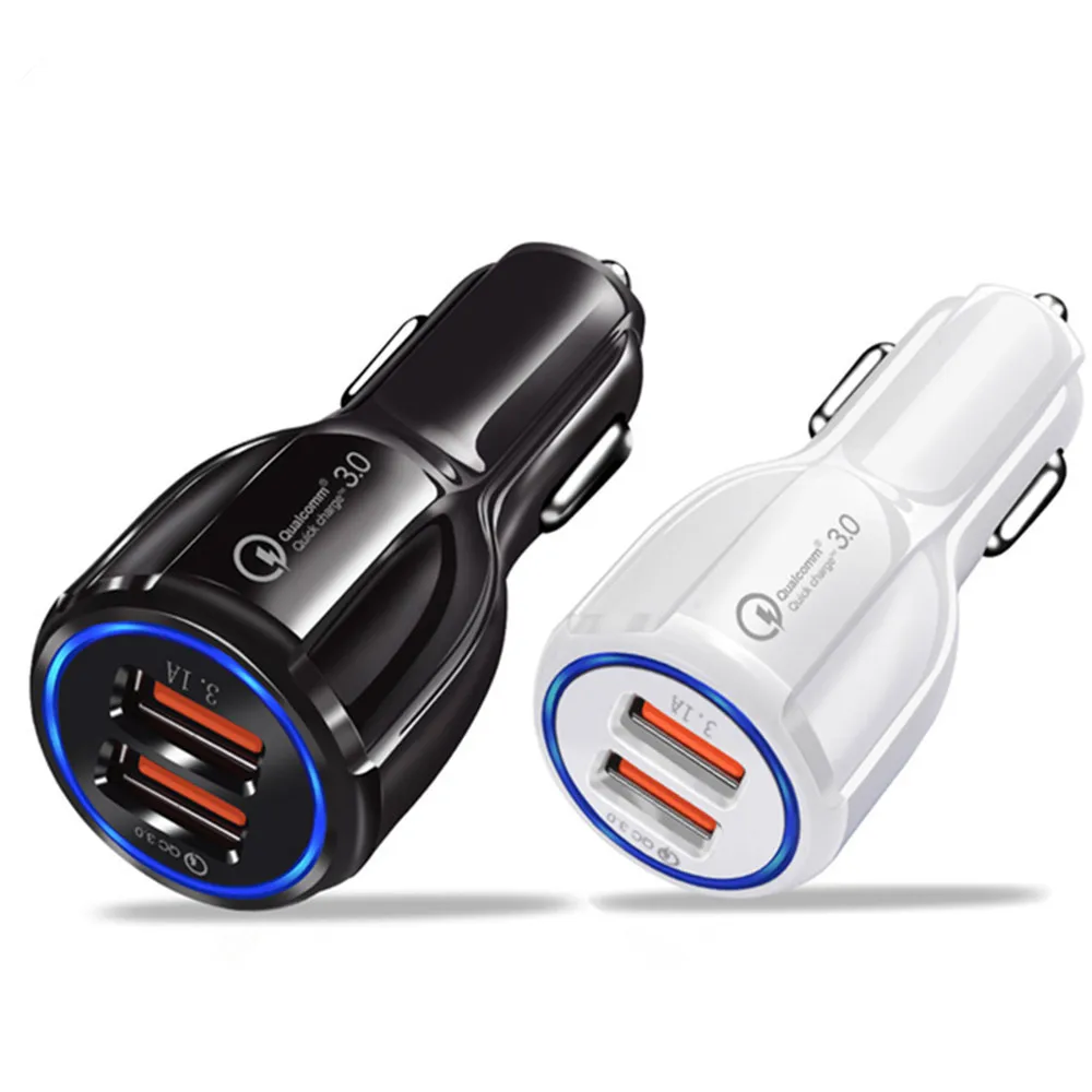 

Quick Charge 3.0 USB Car Charger QC3.0 Dual USB Car Charger Fast Car 3.1A USB Charger for Mobile Phone DC 5V-2.4A DC 9V/1.7A