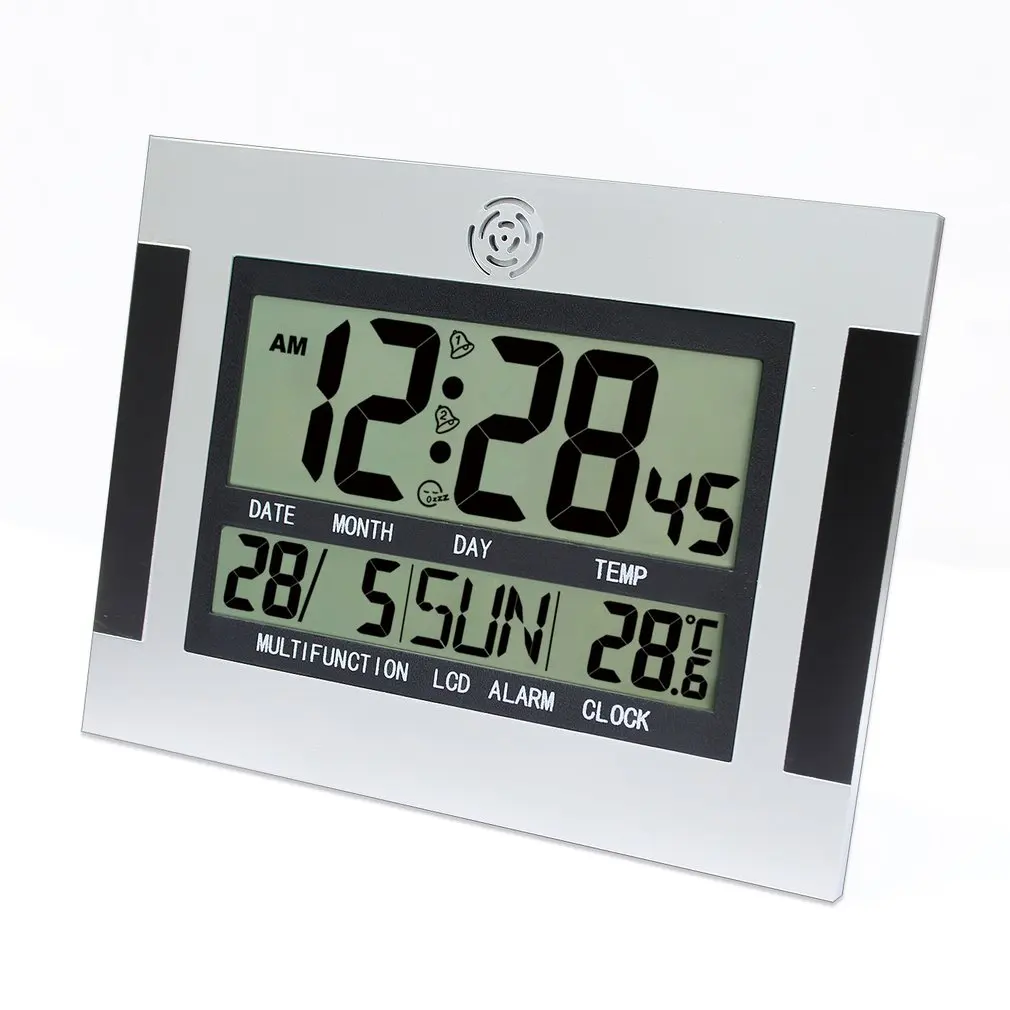 

Digital Desk Wall Alarm Clock with Thermometer & Calendar LCD Screen H110