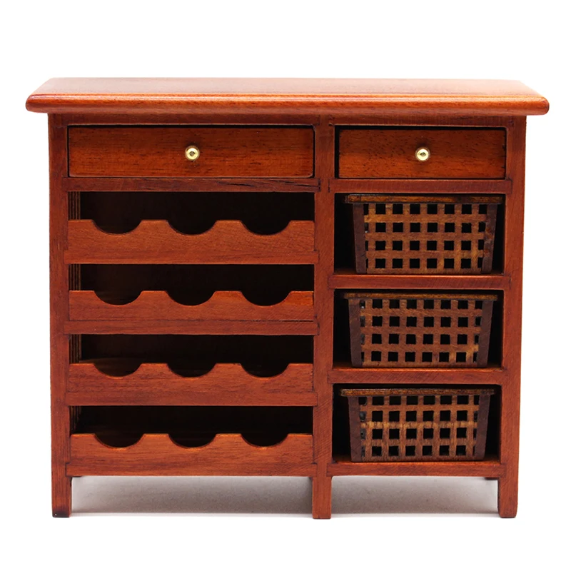 Новая модель кукольного домика в масштабе 1:12 Миниатюрные аксессуары для кухни из красного дерева|Кукольные