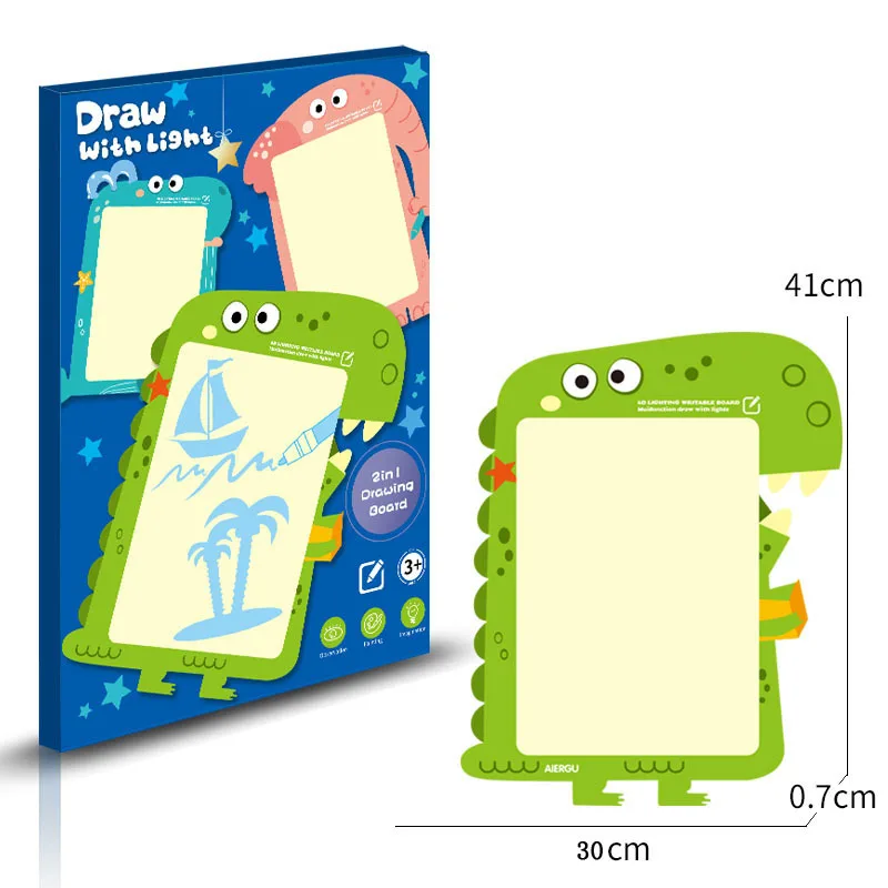 

Draw with Light Fun Fluorescent Drawing Board Children's Luminous Graffiti Cartoon Writing Board 3D Luminous Board