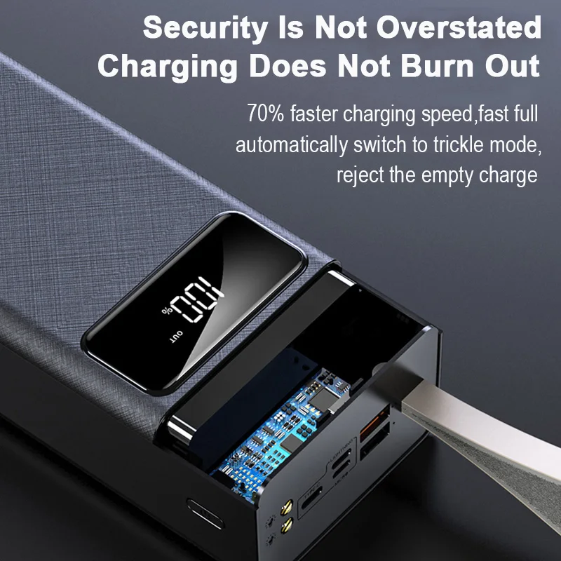 Внешний аккумулятор на 80000 мА · ч со светодиодной подсветкой и 2 USB-портами |