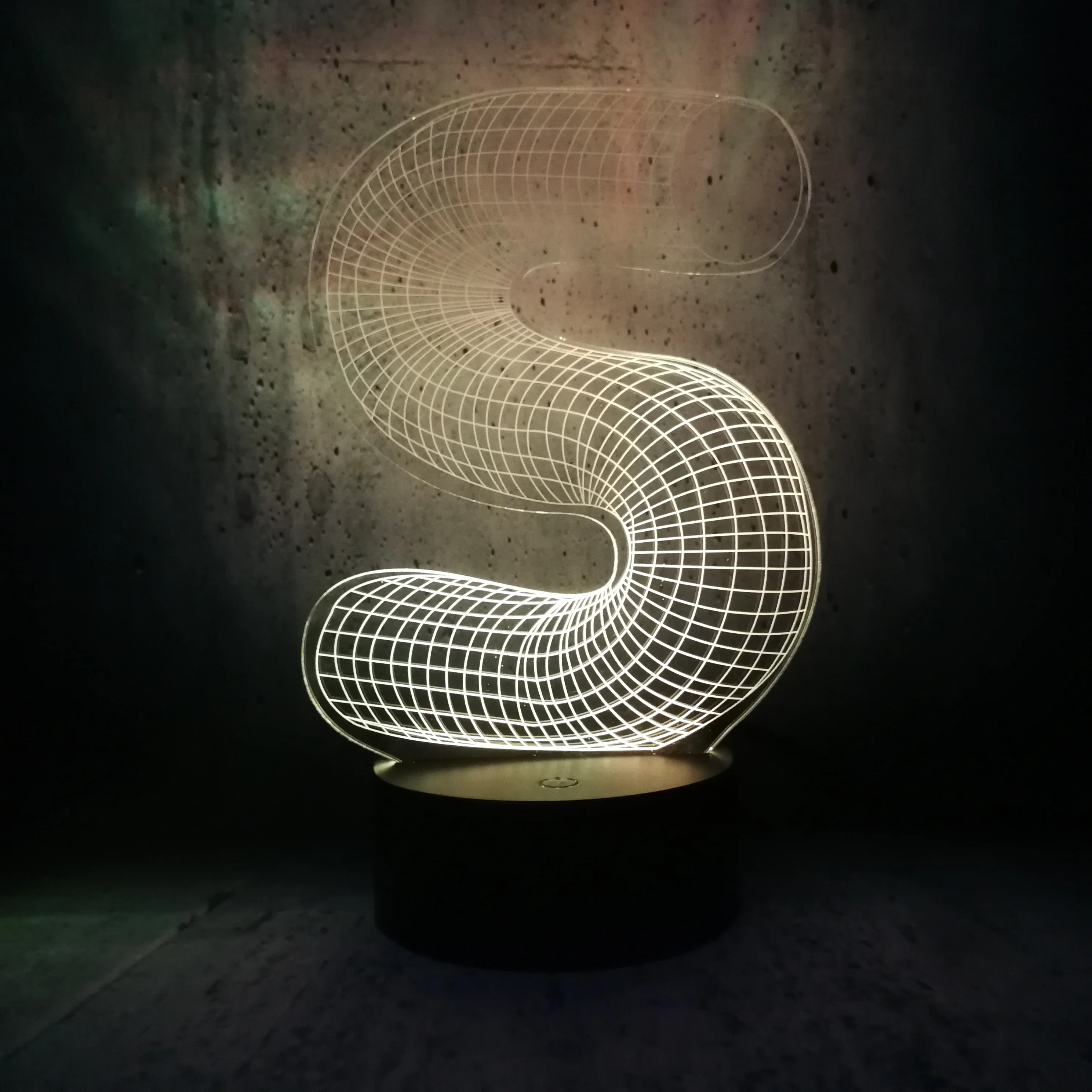 Новый уникальный светодиодный 3D светильник Алфавит буквы S многоцветный