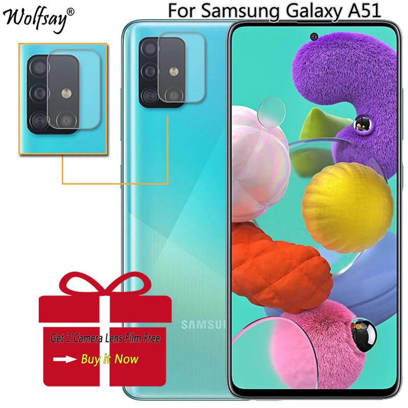 Vidrio templado para Samsung Galaxy A51, Protector de pantalla, cobertura completa, pegamento completo, vidrio de seguridad para Samsung A51-2