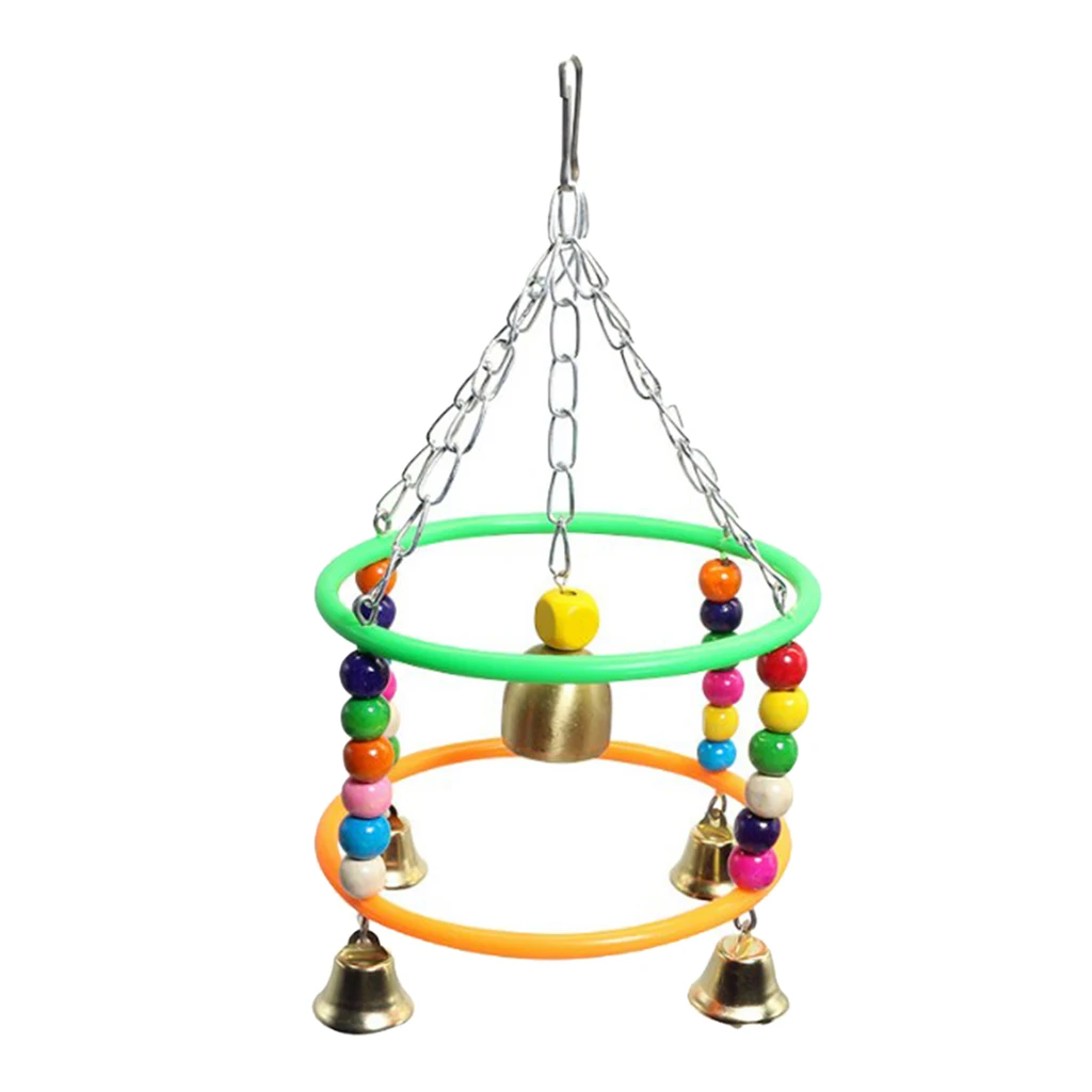 

8'' Pet Bird Parrot Toys Bird Cage Hammock Swing Hanging Climbing Chewing Toys