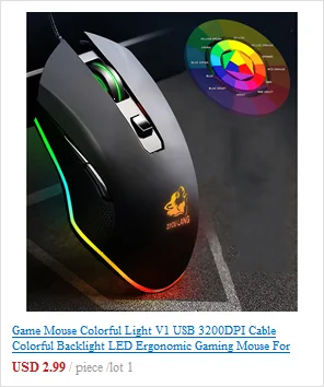 Игровая мышь красочный светильник V1 USB 3200 dpi кабель красочная подсветка светодиодный эргономичная игровая мышь для ноутбука PC 619
