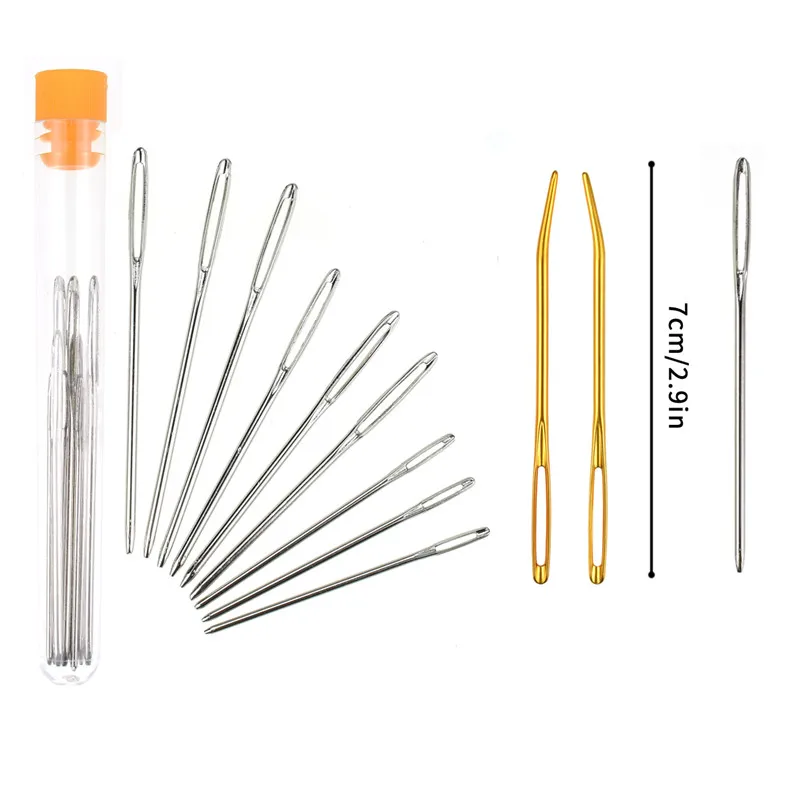 Набор спиц для вязания 14 шт. эргономичные мягкие ручки крючки с большими глазами