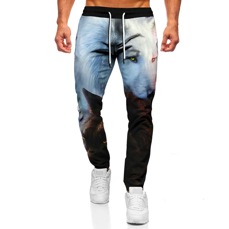 

Spring and Autumn New Animal Wolf 3D Printing Men's Pants Oversized Sports Pants Hip Hop Street Casual Pants Gym Fitness Pants