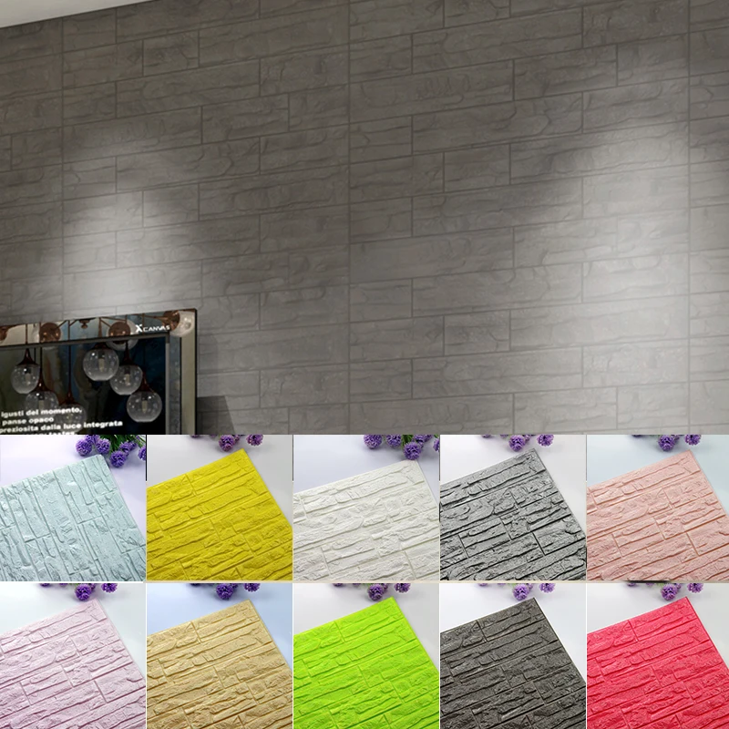 3D каменные настенные наклейки декор для гостиной самоклеящиеся панели из пены