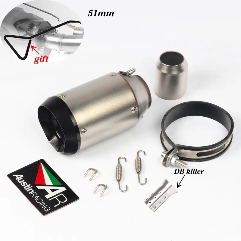 M 51 мм/60 мм мото rcycle выхлопная труба из углеродного волокна выхлопная труба для Auston Racing tubo escapamento de moto для YAMAHA - Цвет: M