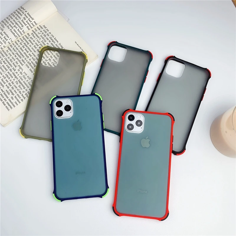 Shockproof Matte Acrylic Color Soft TPU Silicone Case Cover For Apple iPhone 6 6s 7 8 Plus 10 11 Pro X XS Max XR Touch Feel Capa |