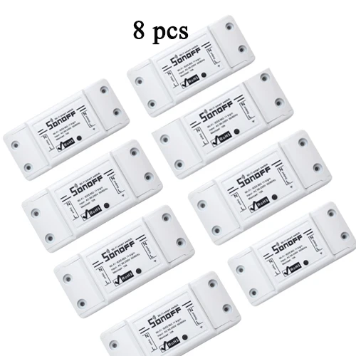 Sonoff Basic 8PCS 2/3/5/6/8/10 шт. Sonoff Basic умный дом переключатель Wi-Fi Беспроводной дистанционного Управление светильник таймер DIY модули 10A/2200W через Ewelink - Цвет: Sonoff Basic 8PCS
