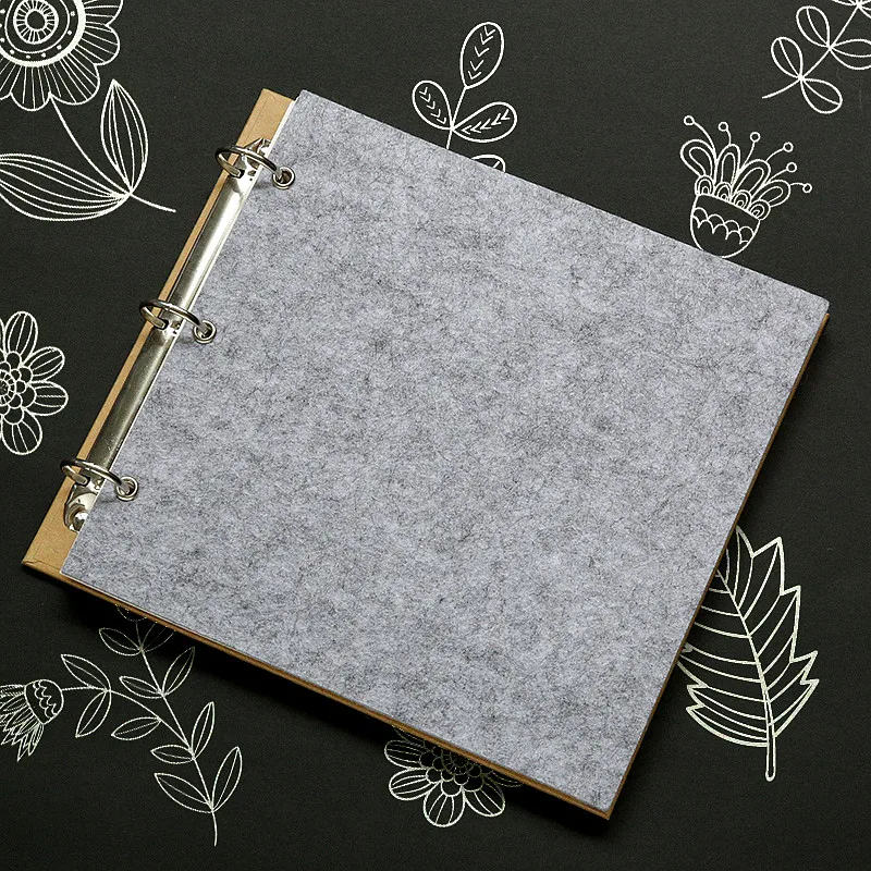 gray DIY ручной работы плюшевый и ПВХ защитный фотоальбом большой емкости альбом для скрапбукинга вкладыш самоклеющиеся Фотоальбомы - Цвет: gray