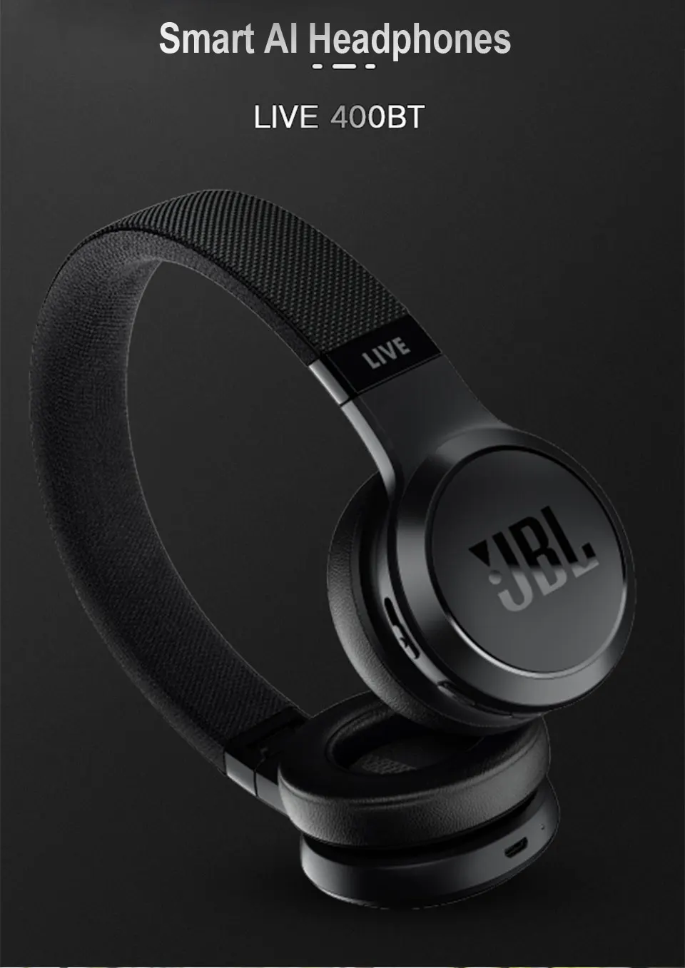 JBL Live 400BT Беспроводные Bluetooth умные наушники AI наушники голосовой помощник Спортивная гарнитура с микрофоном Многоточечное соединение