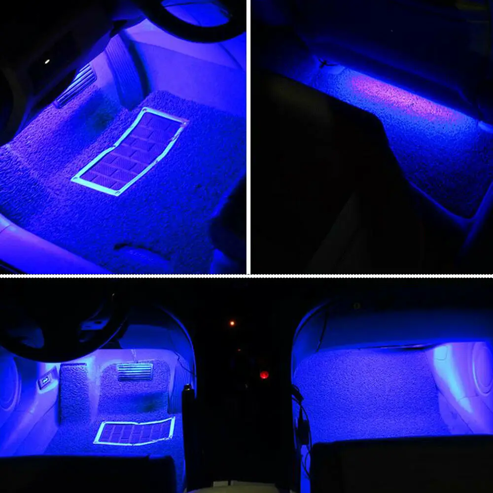 

Gtinthebox 4x 8" Blue 12-LED Ambient Styling USB Lighting Strip For Car Interior Decoration