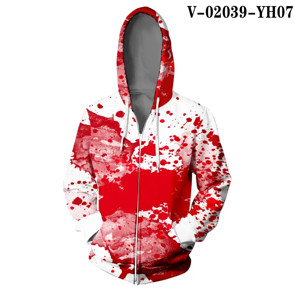 V02039 WAMNI/толстовка на молнии с капюшоном в стиле хип-хоп для косплея; толстовка на молнии с объемной молнией для Хэллоуина; классные аксессуары для косплея в стиле колледжа - Цвет: V02039