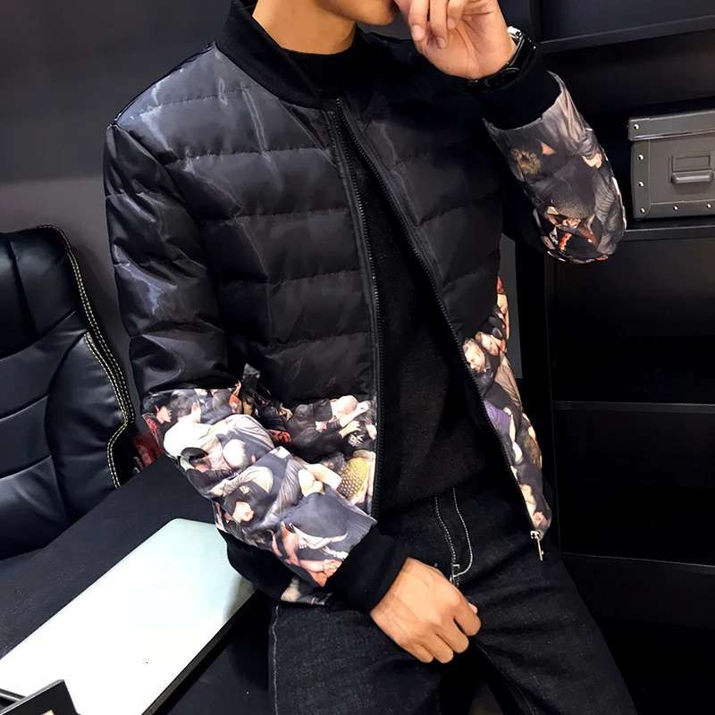 Зимняя мужская куртка новинка приталенная со стоячим воротником Jaqueta Masculina Inverno
