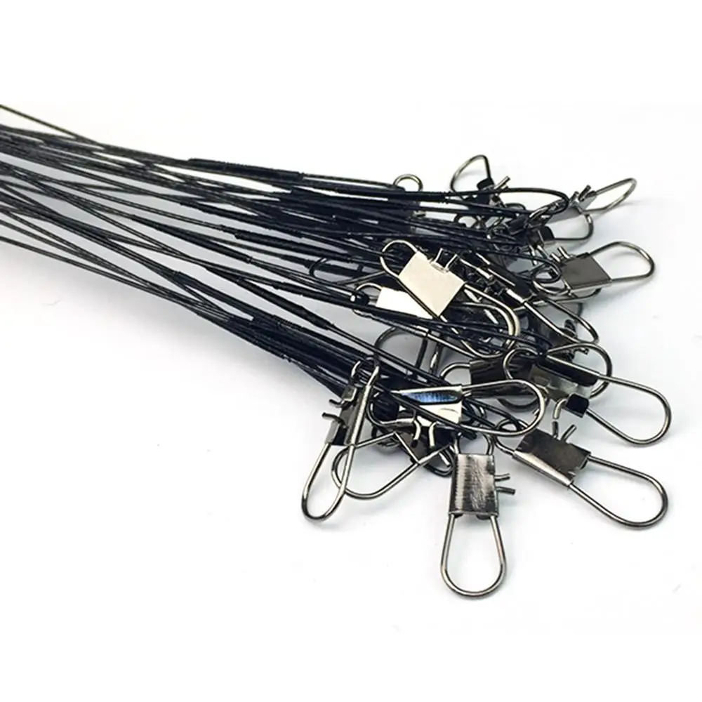 25 см черного цвета 20 шт Анти укус Стальная проволока лидер поводки для собак
