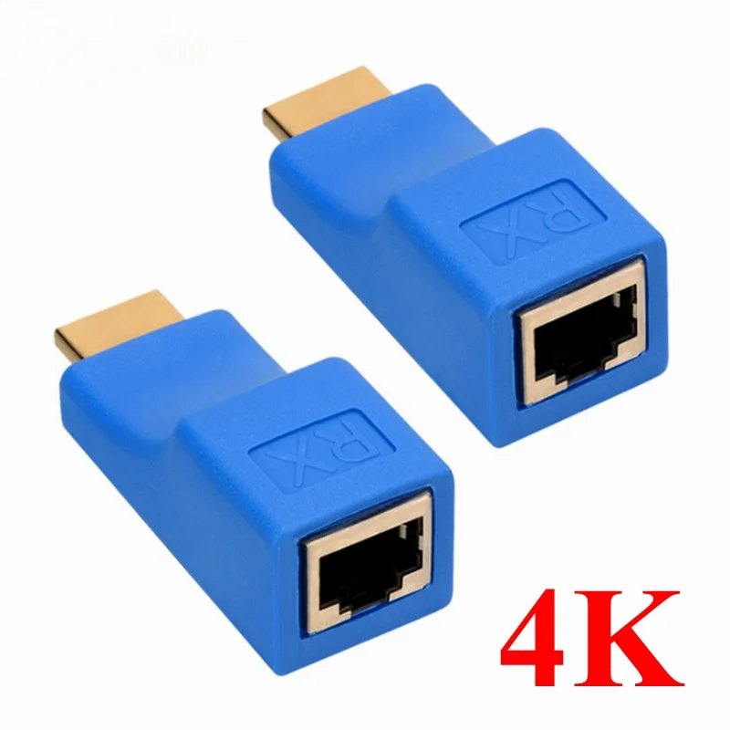 4K HDMI-совместимый удлинитель до 30 м по категории 5e / 6 UTP LAN Ethernet-кабель RJ45 порты сеть