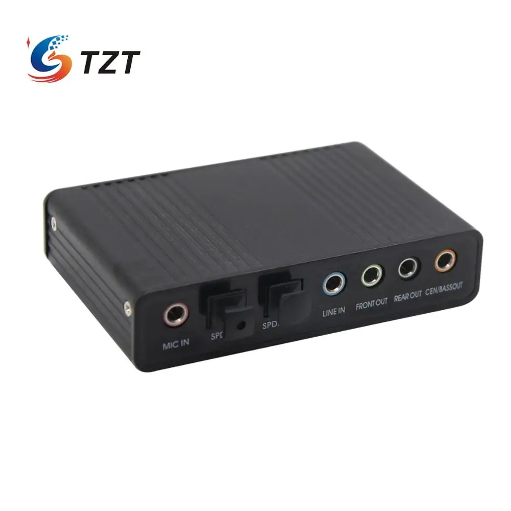TZT USB Внешняя S/PDIF оптическая Звуковая карта стерео канал 5 1 DAC аудио линия в 6