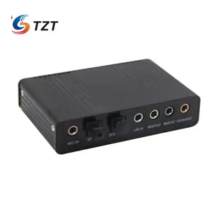 TZT USB Внешняя SPDIF оптическая Звуковая карта стерео канал 5,1 DAC аудио линия в 6-канальной внешней звуковой карте