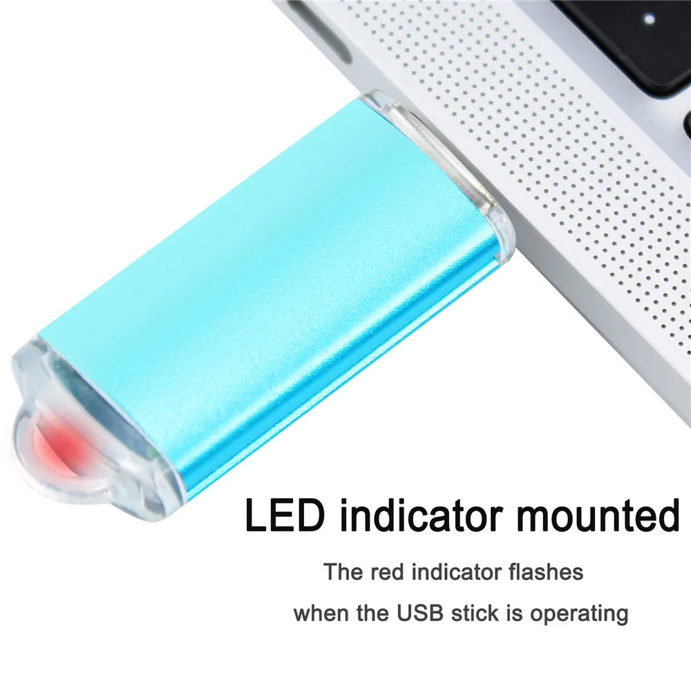 

50PCS/LOT 32GB 64GB 128GUSB Flash Drives Rectangle Flash Pen Drive Thumb Storage Memory Stick 8 Colours for PC Laptop Mac Tablet