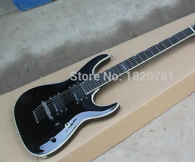 Высококачественный оптовый пикап + черный крутой цельный корпус, однотонная деревянная электрическая гитара 140424
